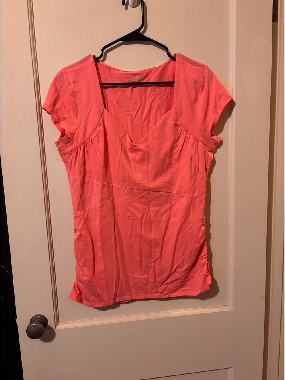 Coral short sleeve blouse Large